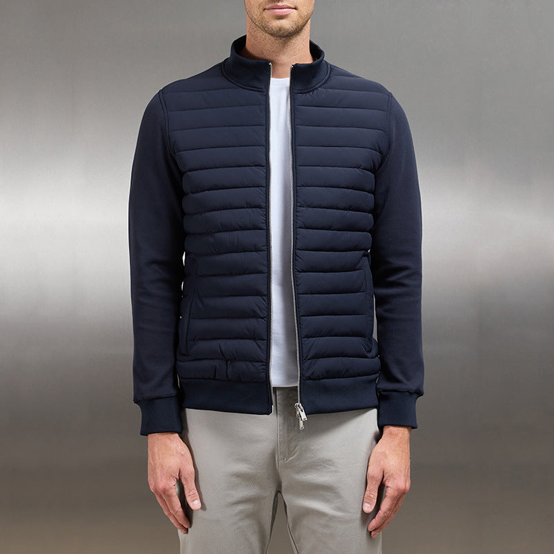 Men's Lightweight Stand Collar Coat | Knitted Winter Jacket Fashion Outwear