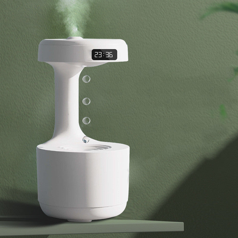 Anti-Gravity Humidifier with Clock | Water Drop Aroma Diffuser