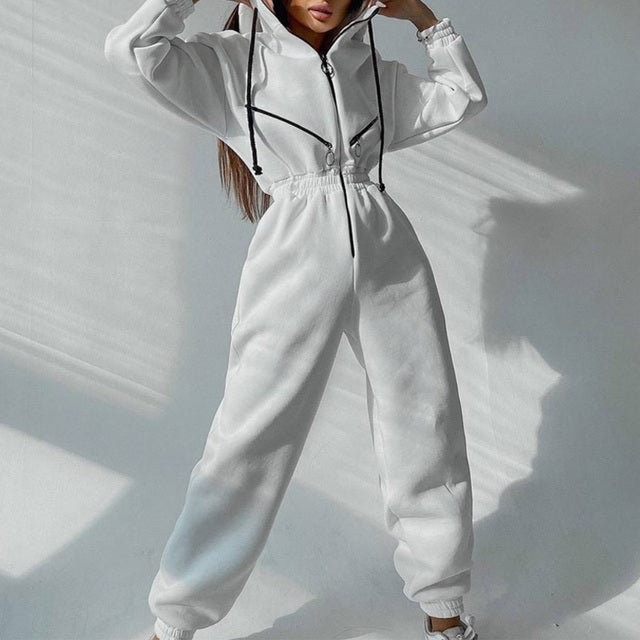 Women's Casual Two-Piece Hoodie Set | Zipper & Drawstring Outfit