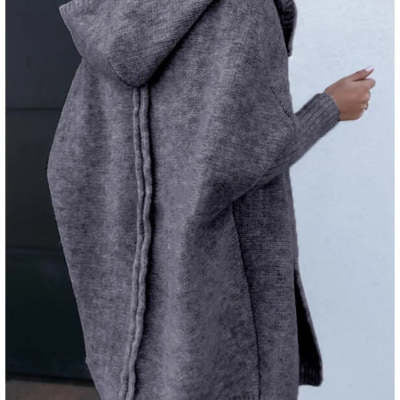 Women's Bat Sleeve Hooded Cardigan | Oversized Loose Solid Sweater