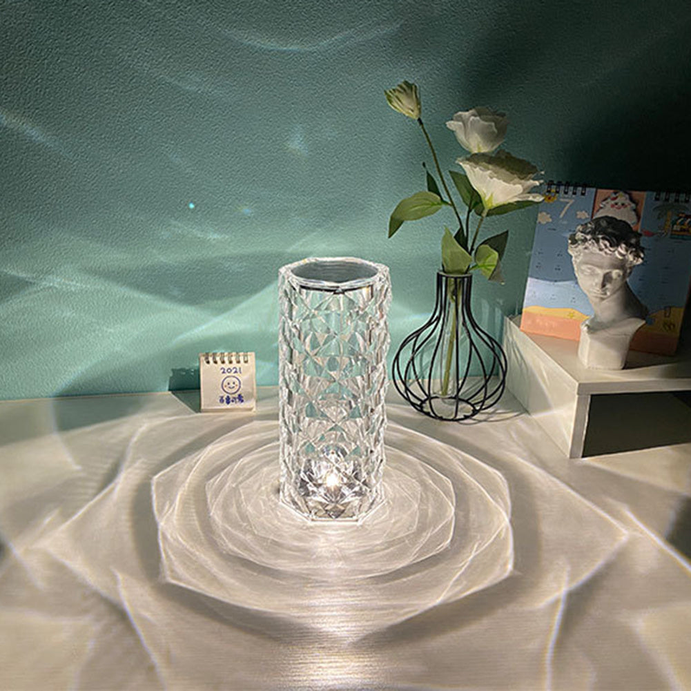 Nordic Crystal USB Table Lamp | Touch Dimming Diamond Night Light