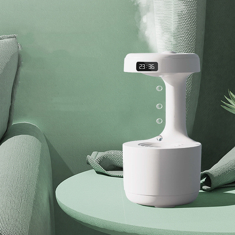 Anti-Gravity Humidifier with Clock | Water Drop Aroma Diffuser
