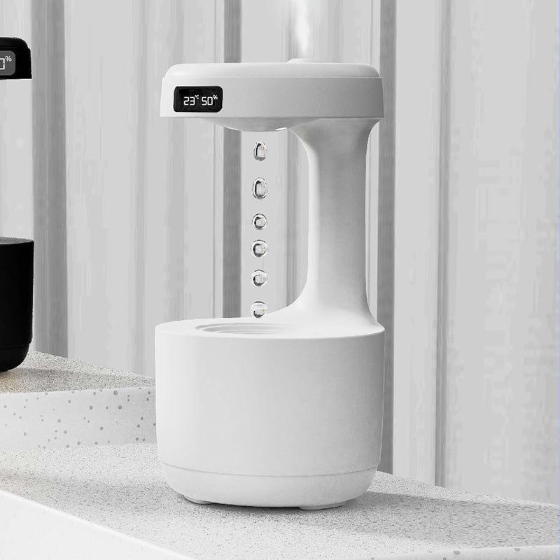 Anti-Gravity Humidifier with Clock | Water Drop Aroma Diffuser