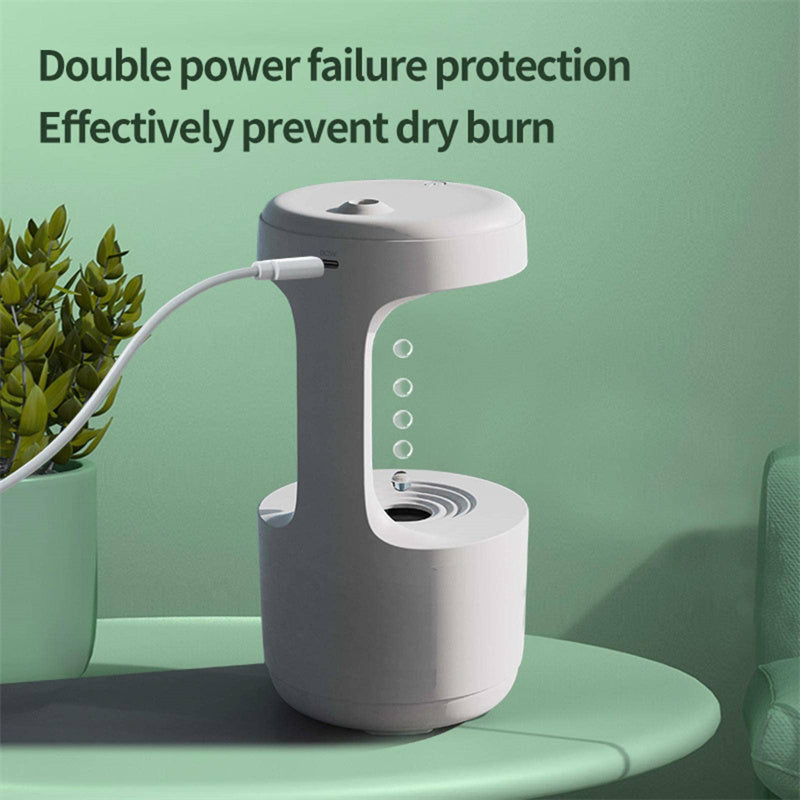 Anti-Gravity Humidifier with Clock | Water Drop Aroma Diffuser