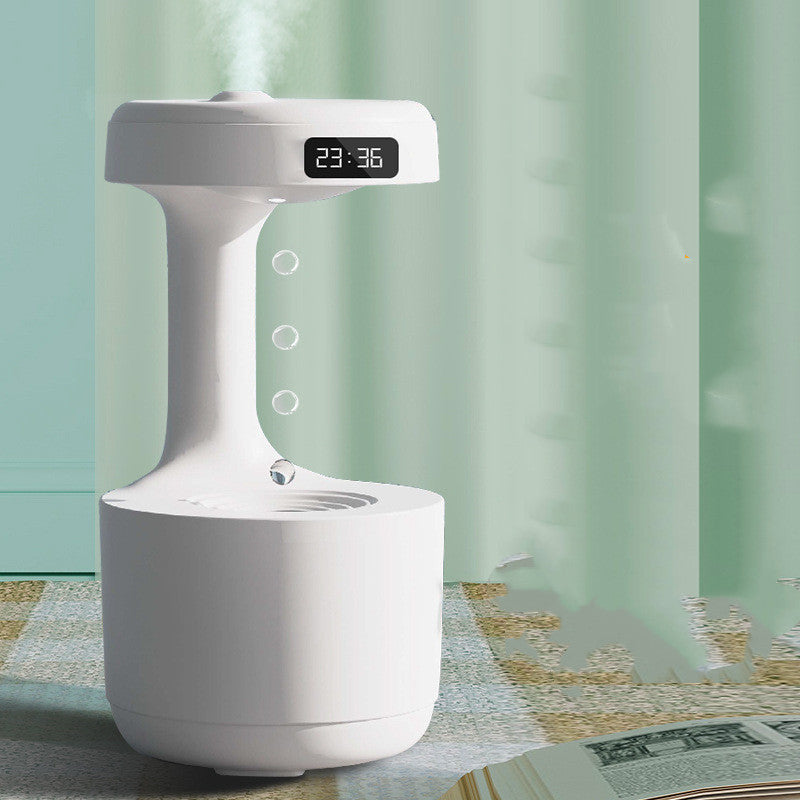 Anti-Gravity Humidifier with Clock | Water Drop Aroma Diffuser